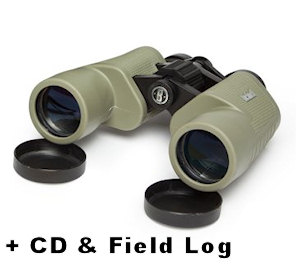 Bushnell Birder 8x40 Combo Tan Porro Binoculars CD+Field Log