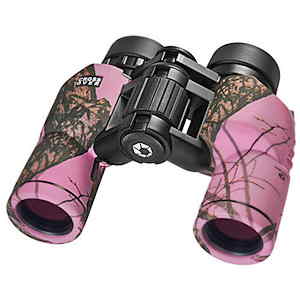 Barska Crossover 8x30 WP Compact Porro Binoculars - MOSSY OAK Winter in Pink