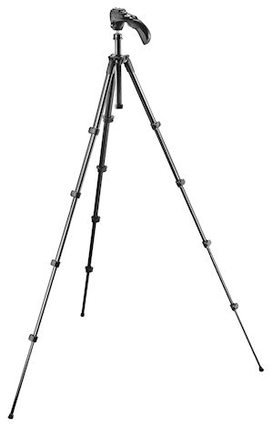 Manfrotto Compact tripod with built-in photo/movie head - black